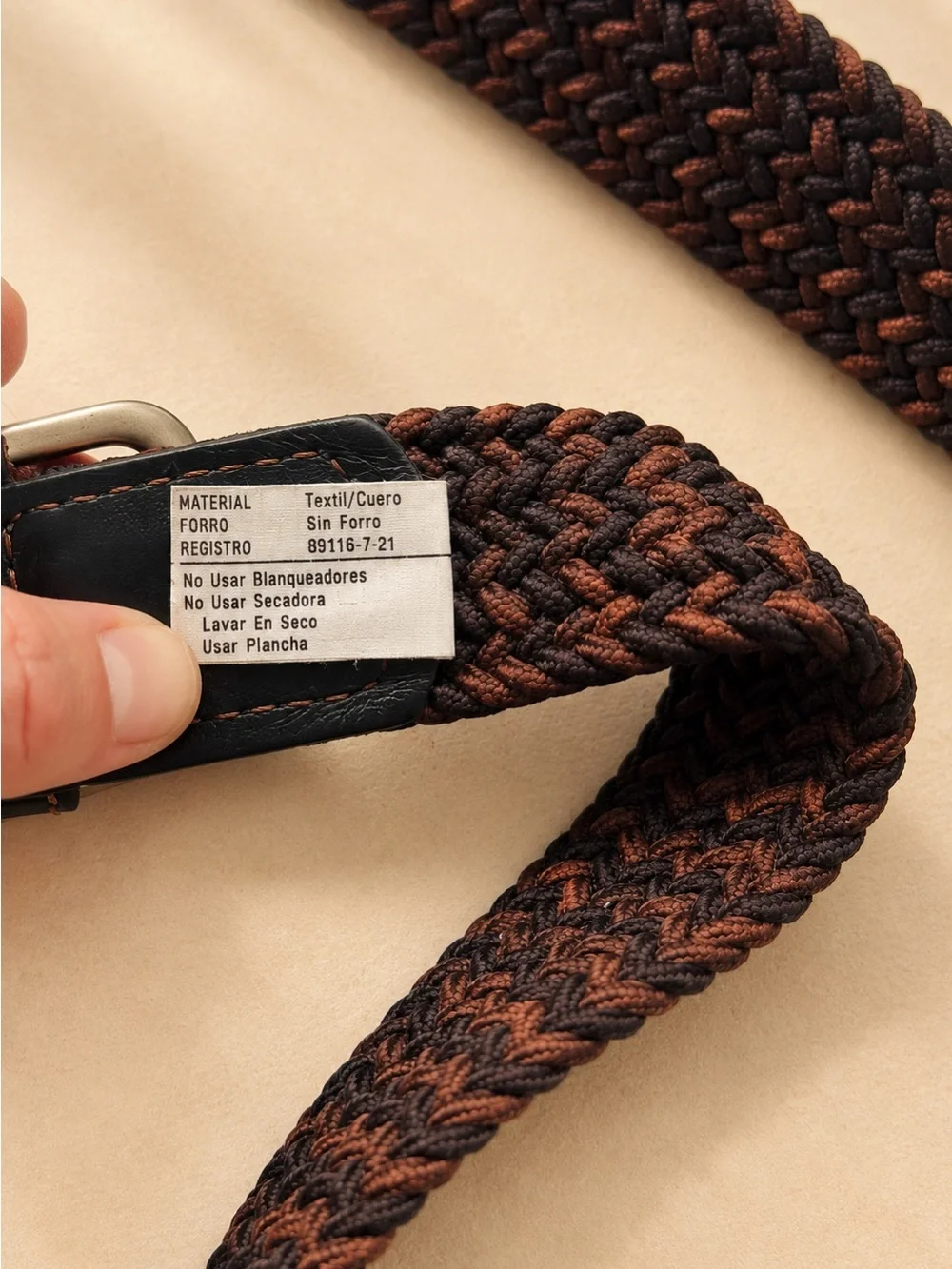Men BOSI Brown & Black Woven Stretch Belt